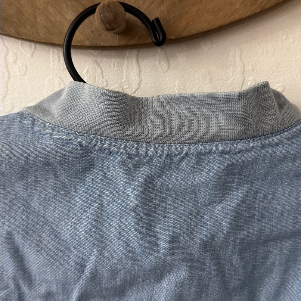 Vintage Reversible Chambray Denim Pinstripe Cow Patch Zip Jacket Kids - Picture 4 of 15